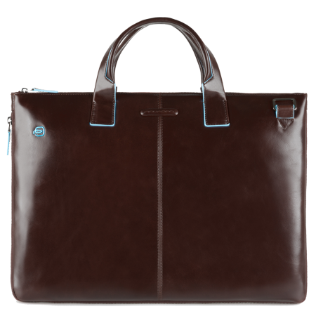 Piquadro 15.6" Laptop Expandable Slim Business Bag, Mahogany