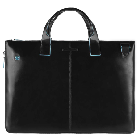 Piquadro 15.6" Laptop Expandable Slim Business Bag, Black