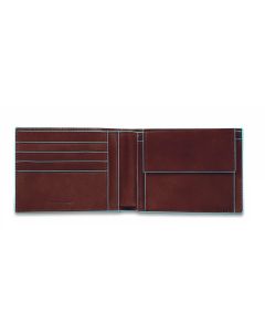 Piquadro Wallet with Coin Pocket, Mahogany