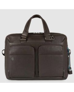 Piquadro 14" Laptop Business Bag, Dark Brown