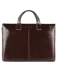 Piquadro 15.6" Laptop Expandable Slim Business Bag, Mahogany