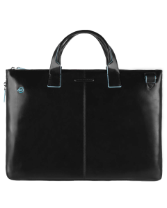 Piquadro 15.6" Laptop Expandable Slim Business Bag, Black